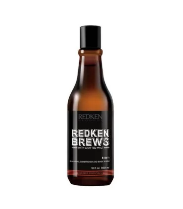 Redken Brews 3-EN-1 Champú para hombre, 300ml