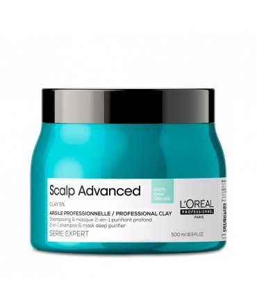 L'Oreal Professionnel Scalp Advanced Maschera all'argilla anti-untuosità per cuoio capelluto grasso, 500 ml